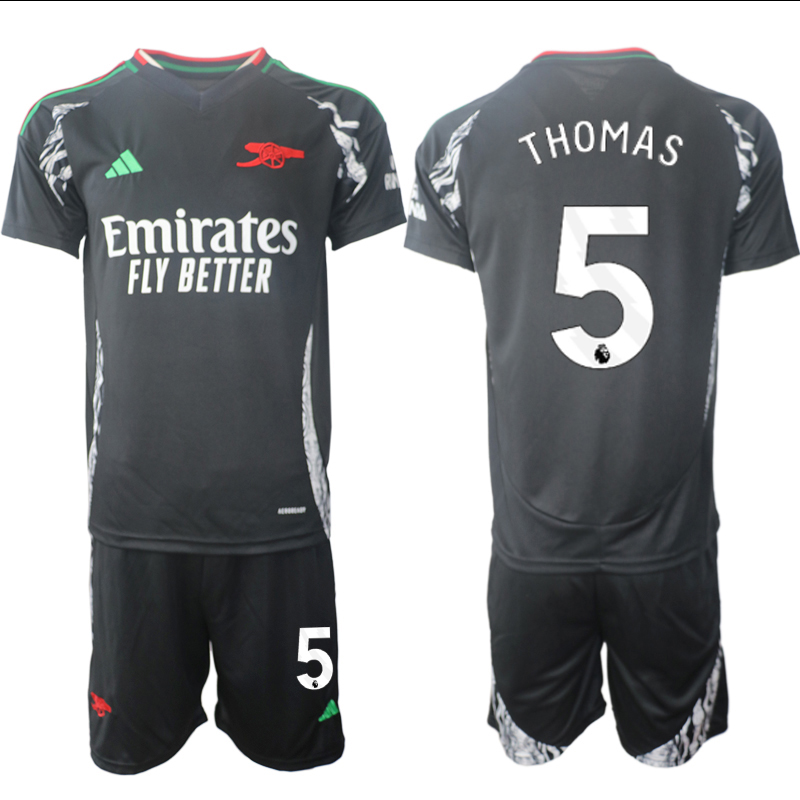 Men 2024-2025 Club Arsenal away Black 5 Soccer Jersey